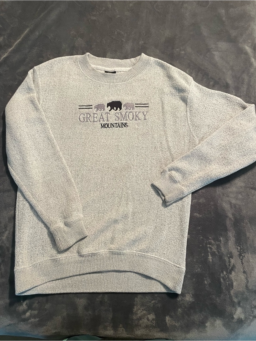 Great Smoky Mountains Light Gray Crewneck Sweater - Unbranded